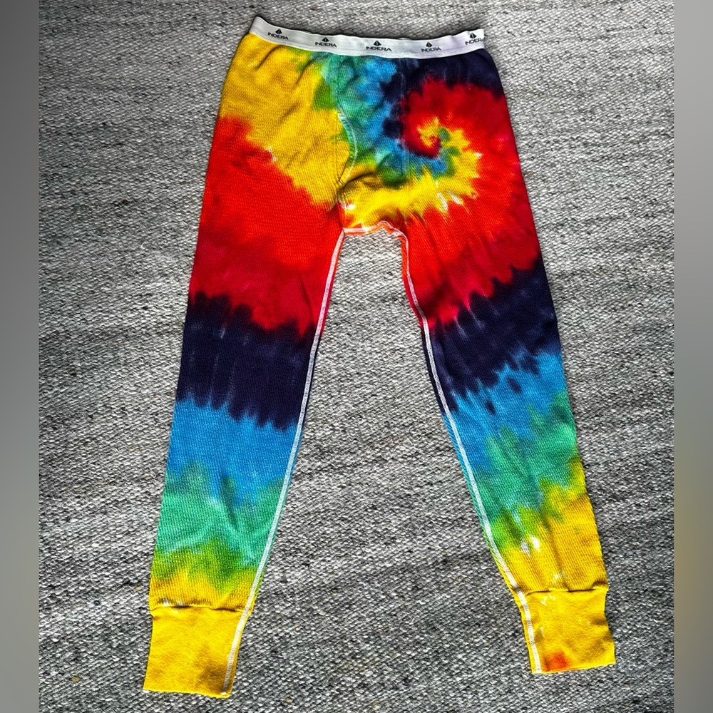 Tie Dye Thermal Leggings Bottoms Mens Sz Small 30-32